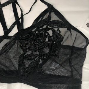 Black embroidered bralette